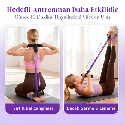 Flexband™ Yağ Yakıcı Karın Egzersiz Seti ve Pilates Bandı