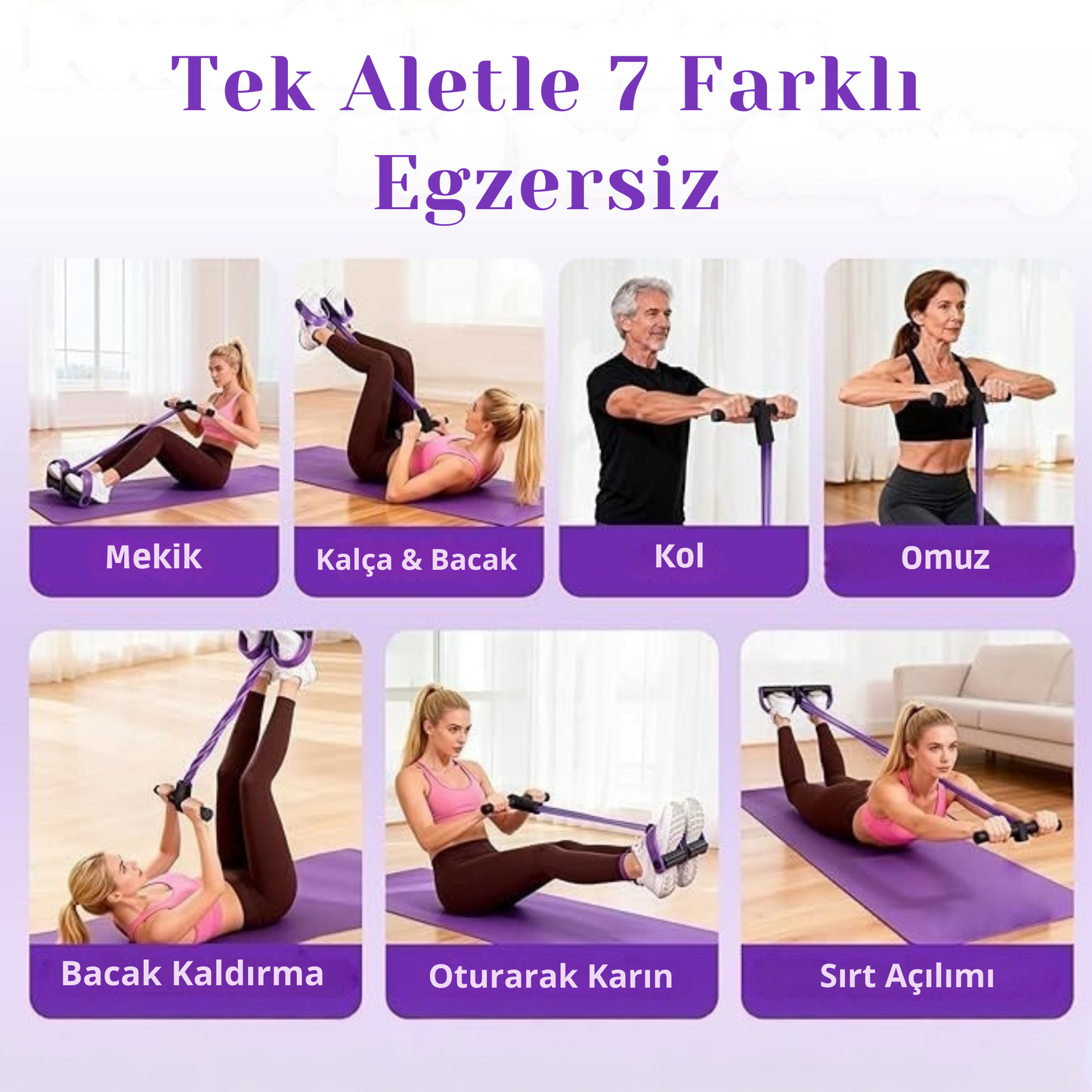 Flexband™ Yağ Yakıcı Karın Egzersiz Seti ve Pilates Bandı