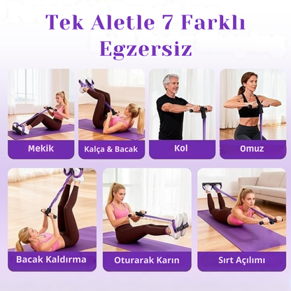 Flexband™ Yağ Yakıcı Karın Egzersiz Seti ve Pilates Bandı