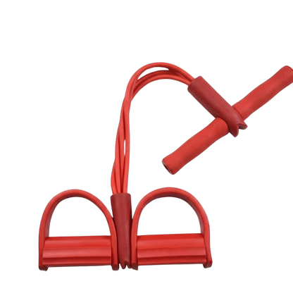 Flexspor Yağ Yakıcı Karın Egzersiz Seti ve Pilates Bandı-kırmızı